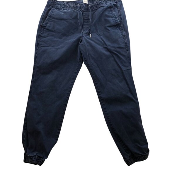 GAP Mens Essential Jogger Pants Large Casual Tapestry Navy Drawstring Pull On - Picture 1 of 16